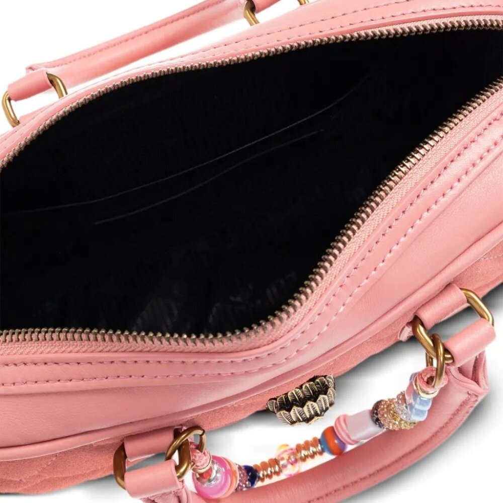 Kurt Geiger London $255 Small Kensington Quilted Duffle Pink Suede Combo NWT! - Picture 8 of 10